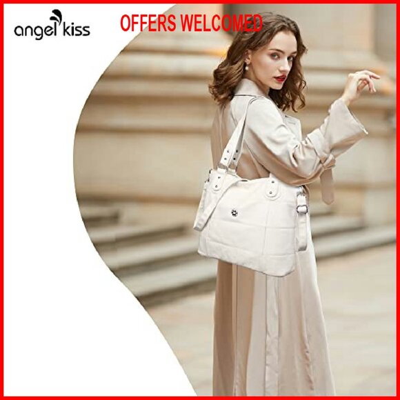 Large Vegan Leather Hobo Bag Crossbody Shoulder Tote Multi-Function Pockets - Picture 4 of 8